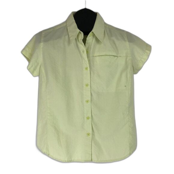 Columbia Titanium Performance Button Down Shirt Women's Medium Yellow Vented - Picture 1 of 9